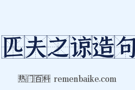 匹夫之谅造句是什么意思的图片